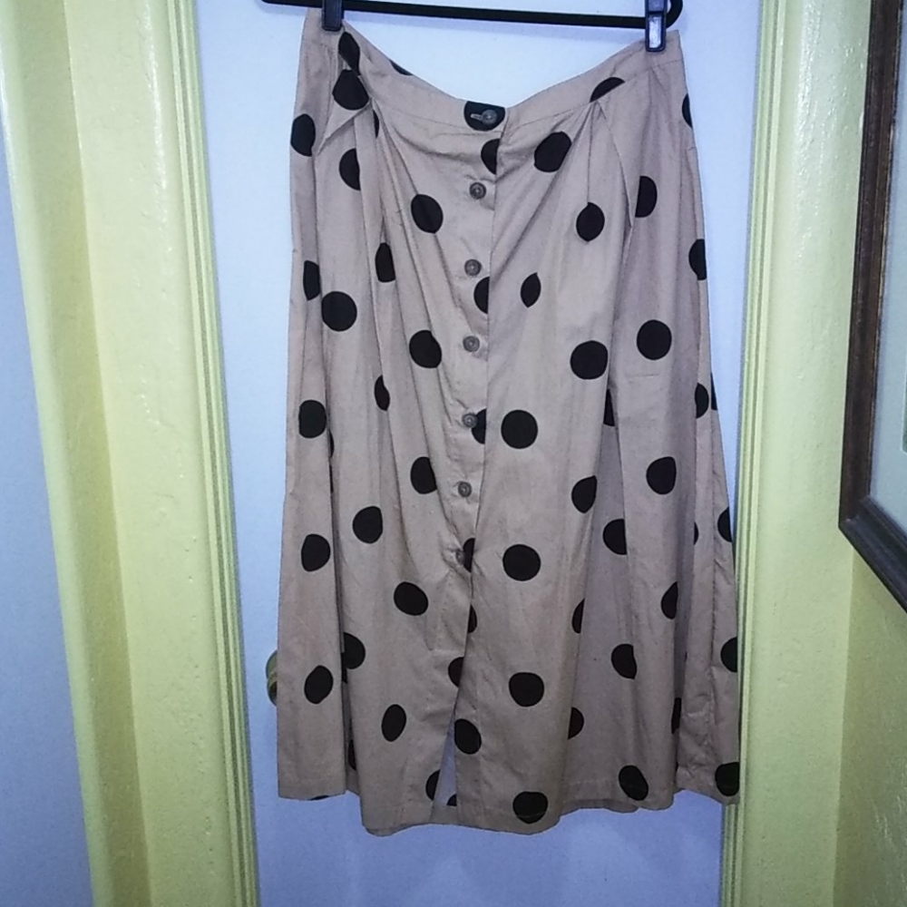 Polka dot midi skirt